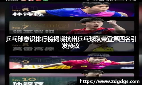 乒乓球意识排行榜揭晓杭州乒乓球队荣登第四名引发热议