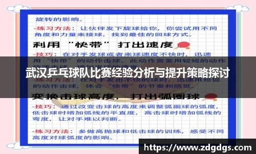 武汉乒乓球队比赛经验分析与提升策略探讨